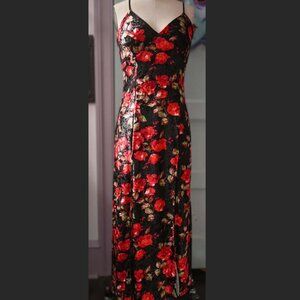 Wax Poetic Lily Slip Dress Red Velvet Roses